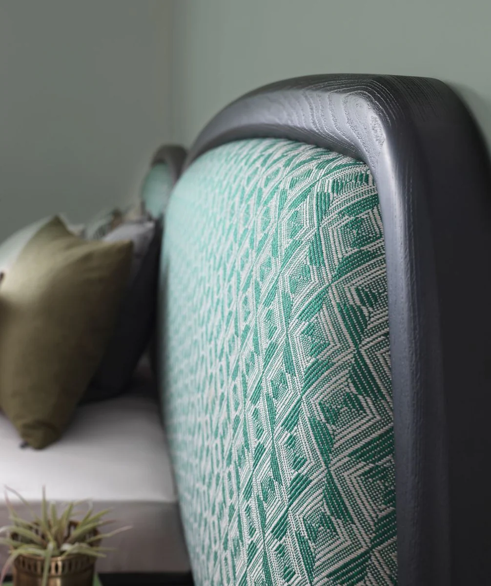 Luxury Bedroom Set Green / Black / Antique Brass - 1 Double Bed with Headboard & 2 Nightstands - Luxury Bedroom Furniture - Luxury Bedroom Furnishings