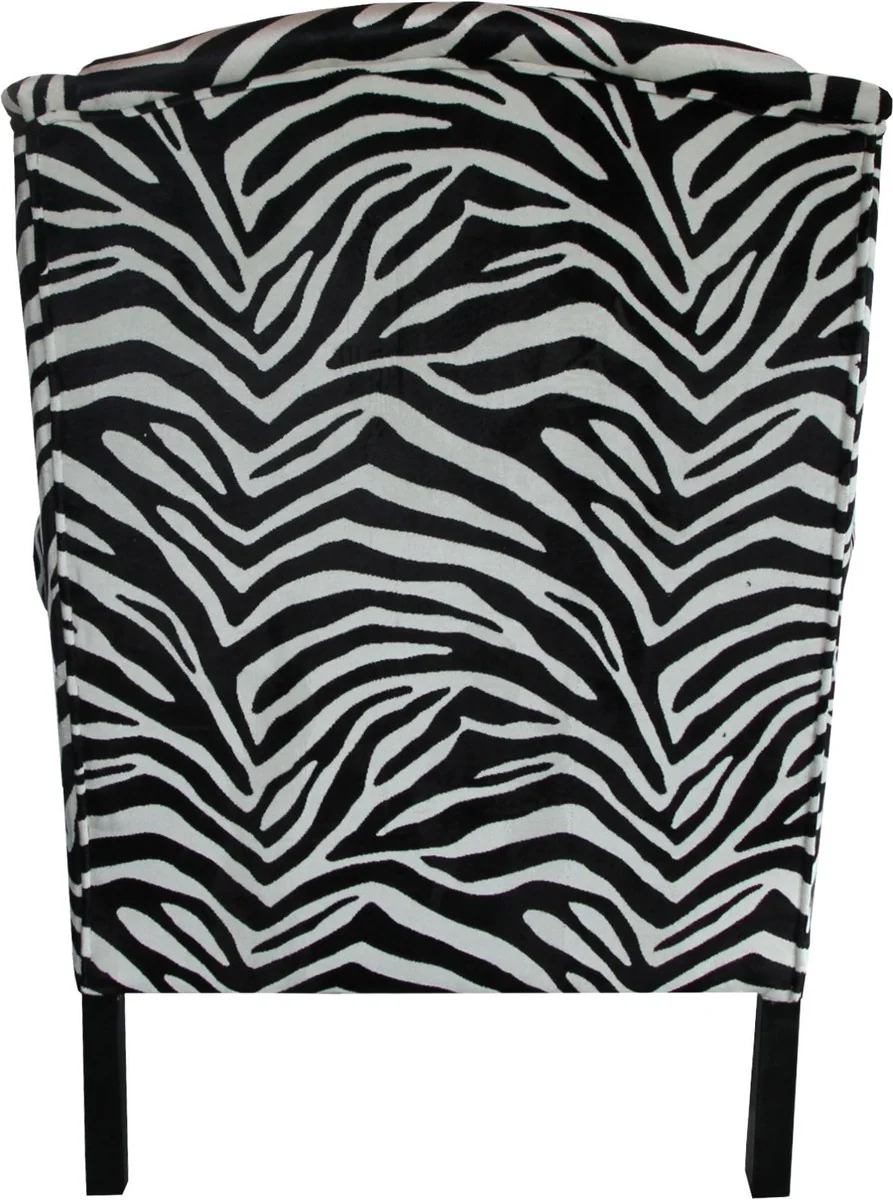 Luxury Designer Chesterfield Ears Armchair Zebra - Club Furniture - Limited Edition