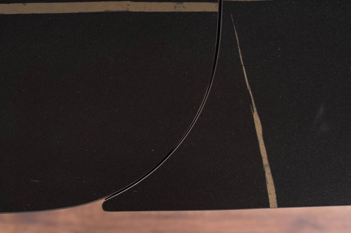 Luxury dining table black / matt black 160-240 x 95 x H. 76 cm - Extendable kitchen table with tempered glass ceramic table top - Dining room furniture - Luxury furniture