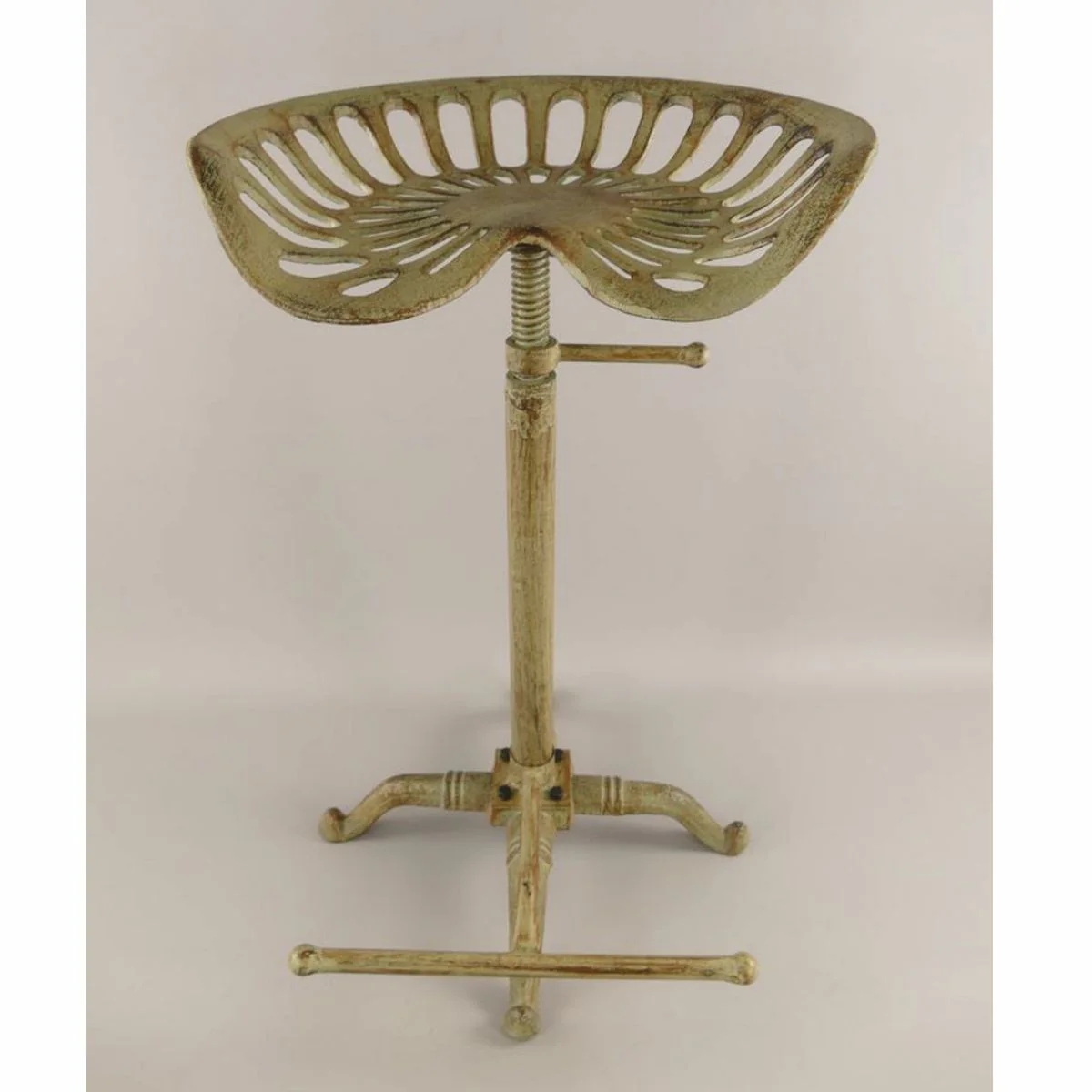 Industrie Stil Gusseisen Barhocker Rustikal Grün H. 75 cm