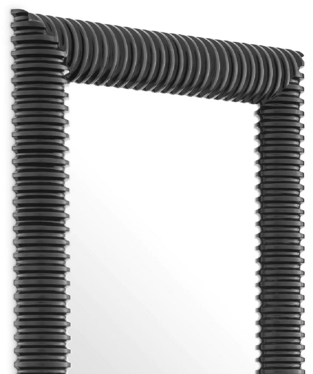 Luxury wall mirror black 80 x 6 x H. 200 cm - Rectangular mirror with high-quality mahogany frame - Living room mirror - Bedroom mirror - Cloakroom mirror - Luxury furniture