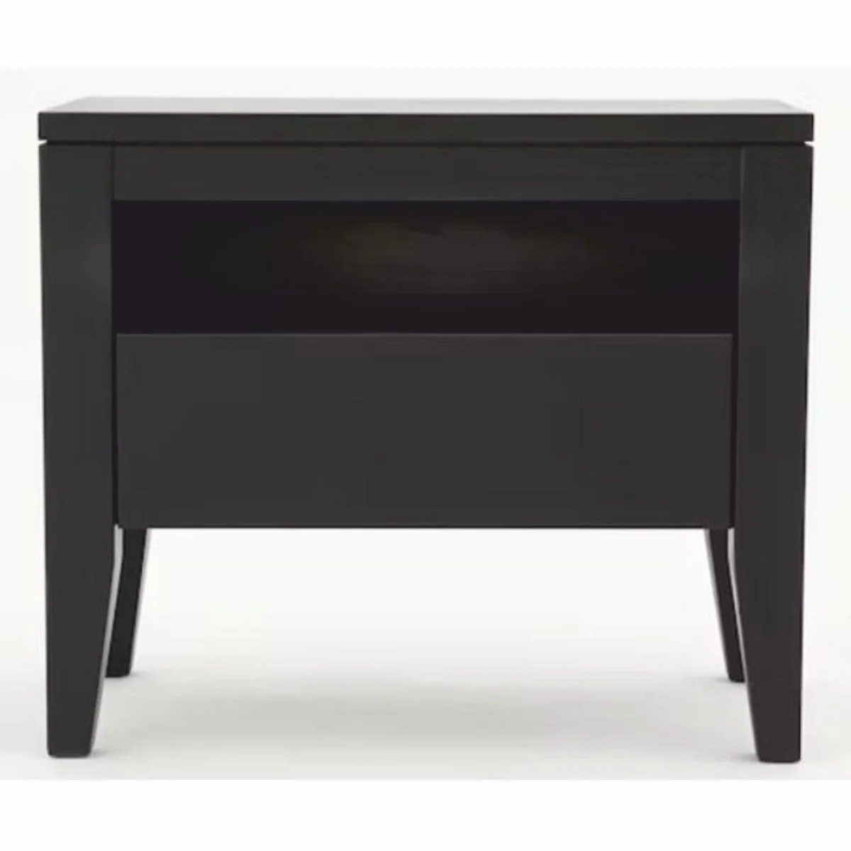 Country style bedside table with drawer black 70 cm - bedroom furniture