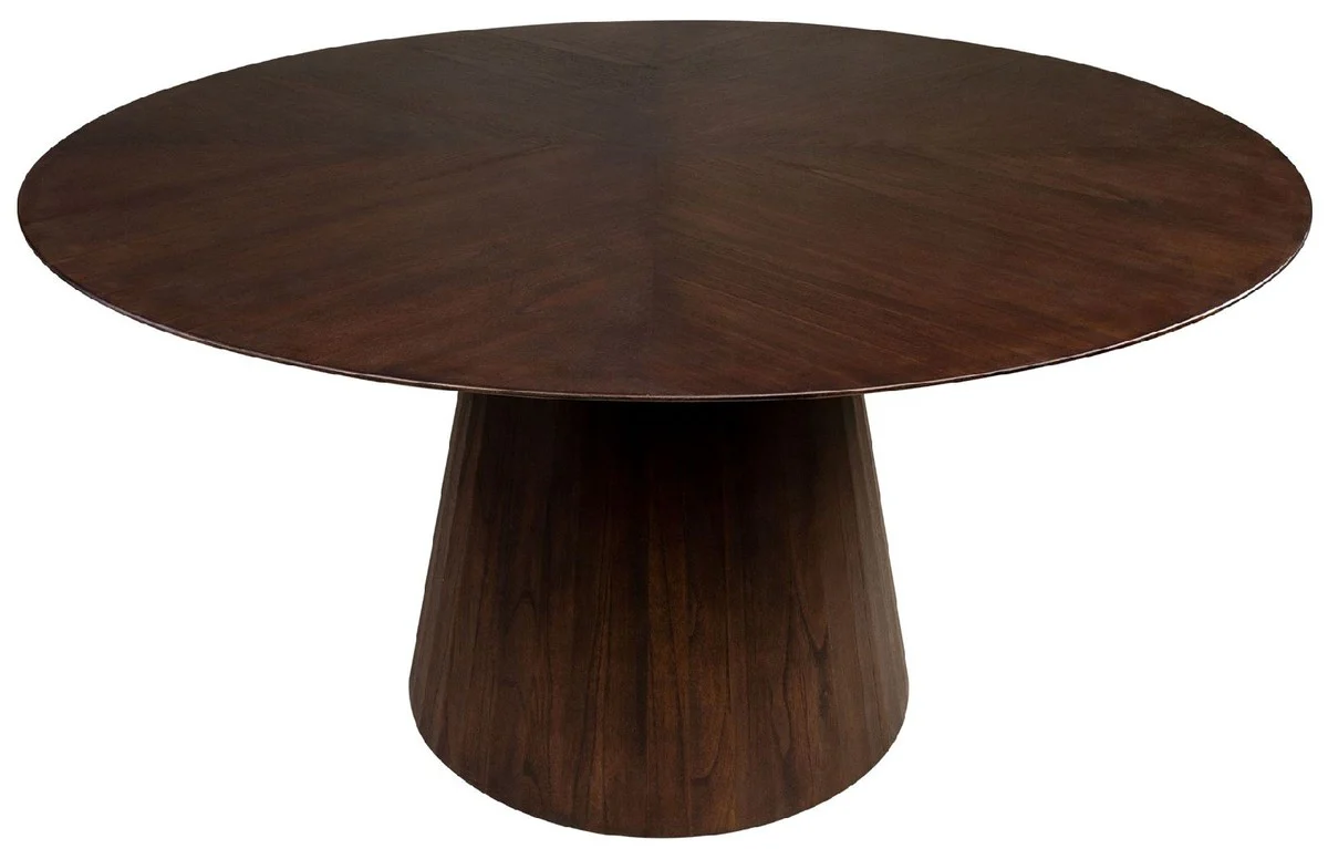 Luxury dining table dark brown Ø 150 x H. 76 cm - Round solid wood kitchen table - Dining room furniture - Kitchen furniture - Luxury furniture - Luxury furnishings