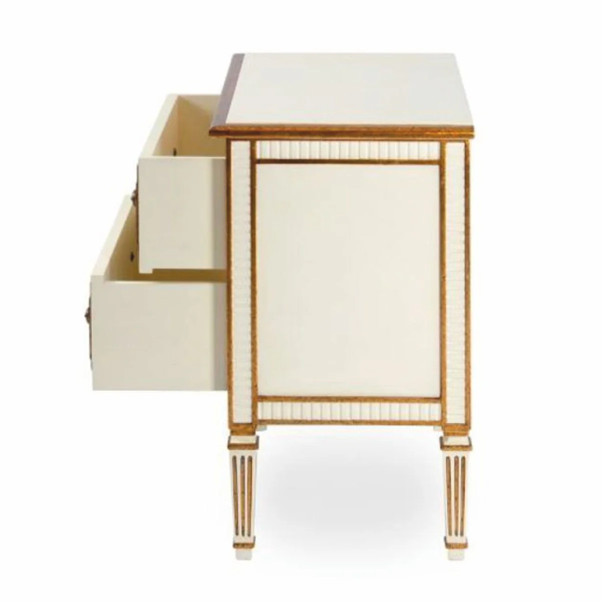Luxury Baroque Nightstand Cream / Antique Gold - Baroque style bedroom furniture