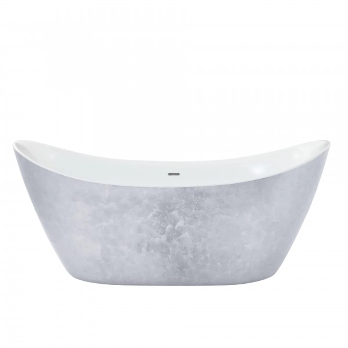 Art Deco bathtub freestanding stainless steel effect model He-Hyl 1730mm - Freestanding retro antique art nouveau bathtub
