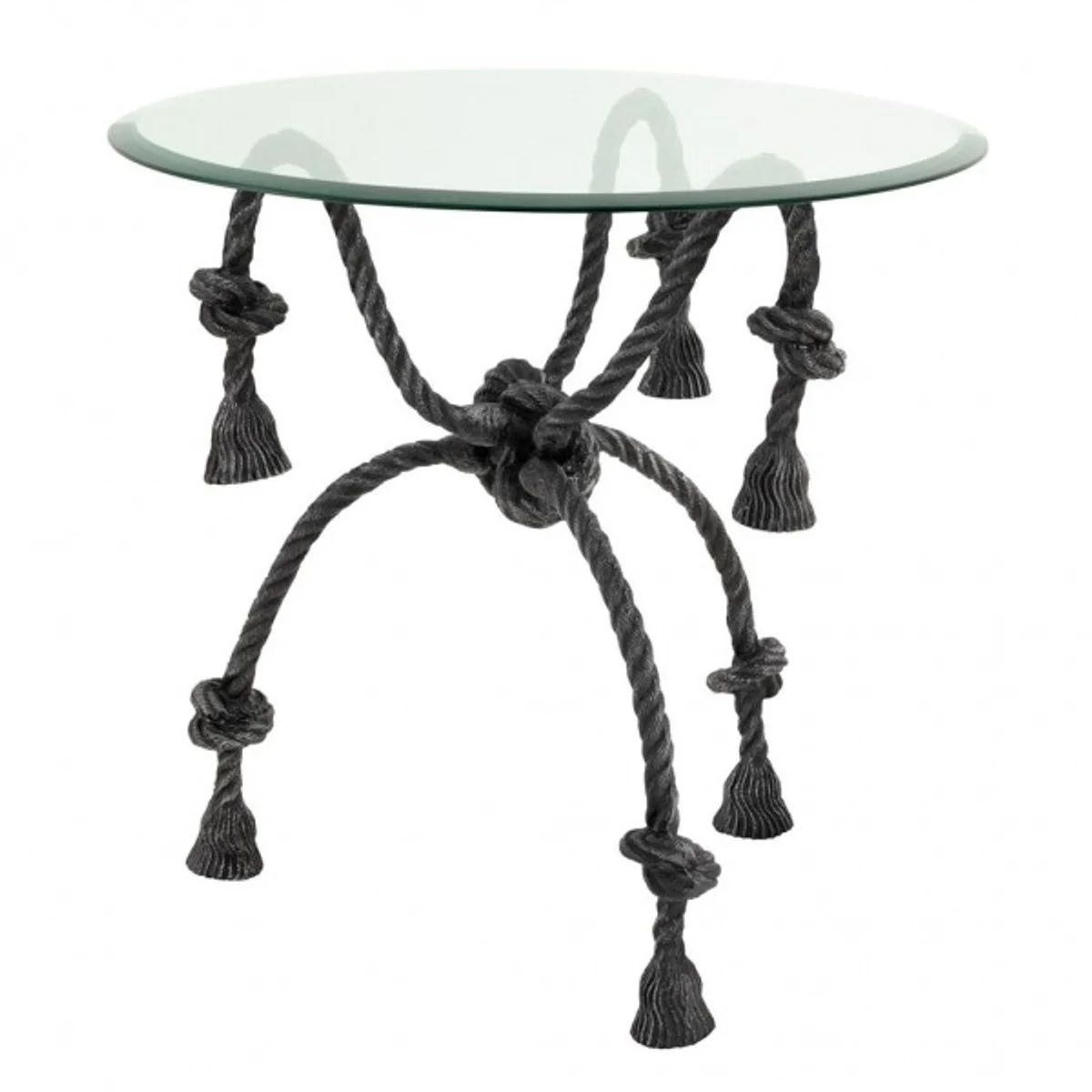 Luxury side table metal / glass rope look - glass table