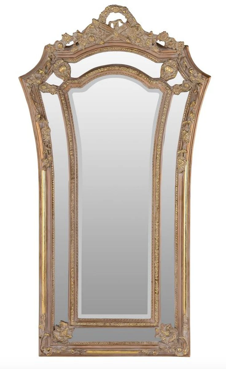 Baroque wall mirror brown / gold 115 x H. 207 cm - Baroque style mirror antique style furniture