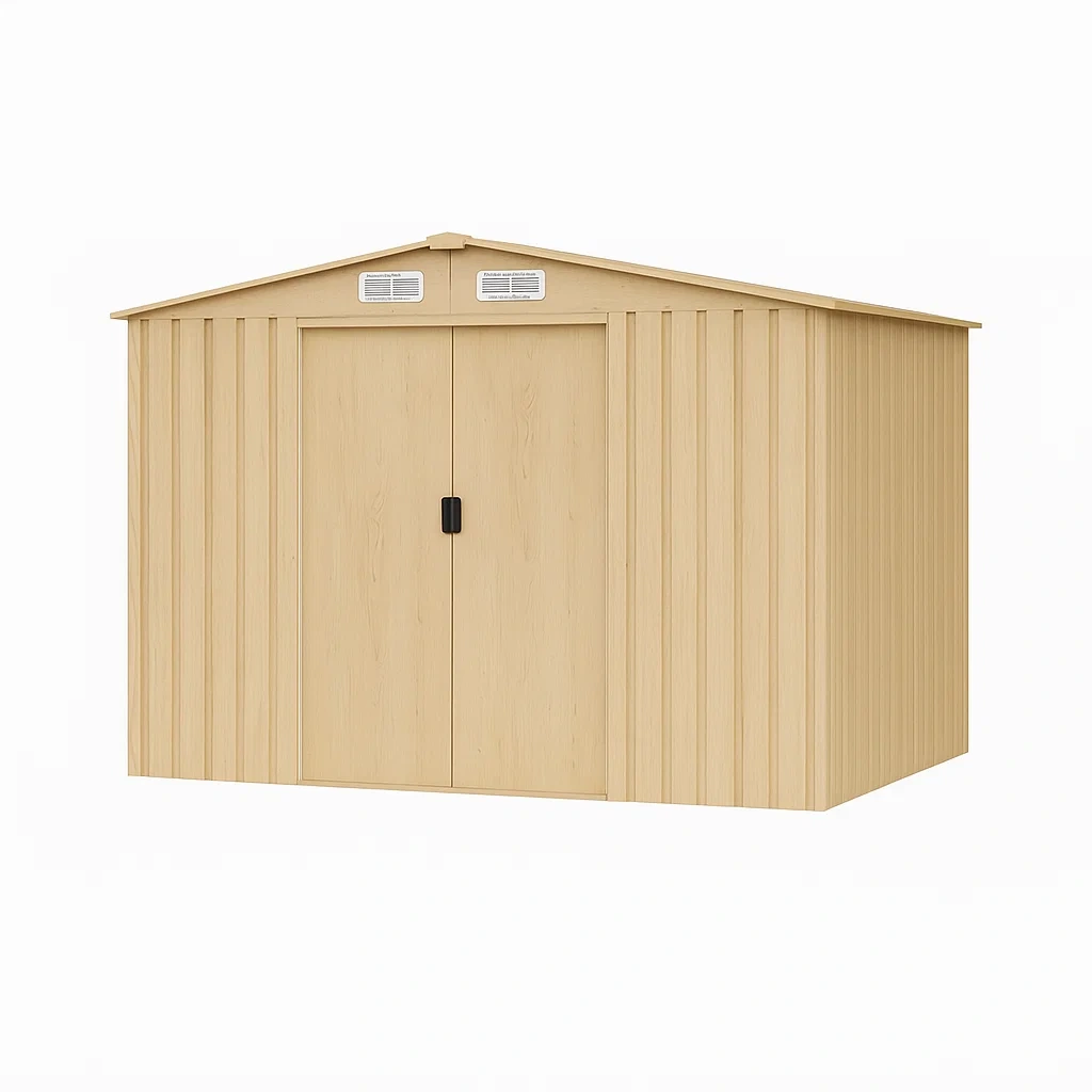 Gartenhaus aus verzinktem Stahl in Holzoptik, 8,1 m² - BXLpySX147oa