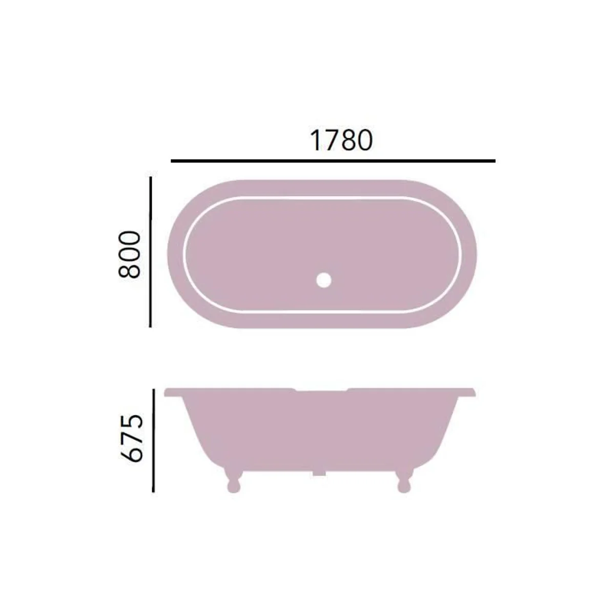 Luxury cast iron bathtub light blue / white 178 cm - curved freestanding bathtub - Baroque & Art Nouveau bathroom furniture