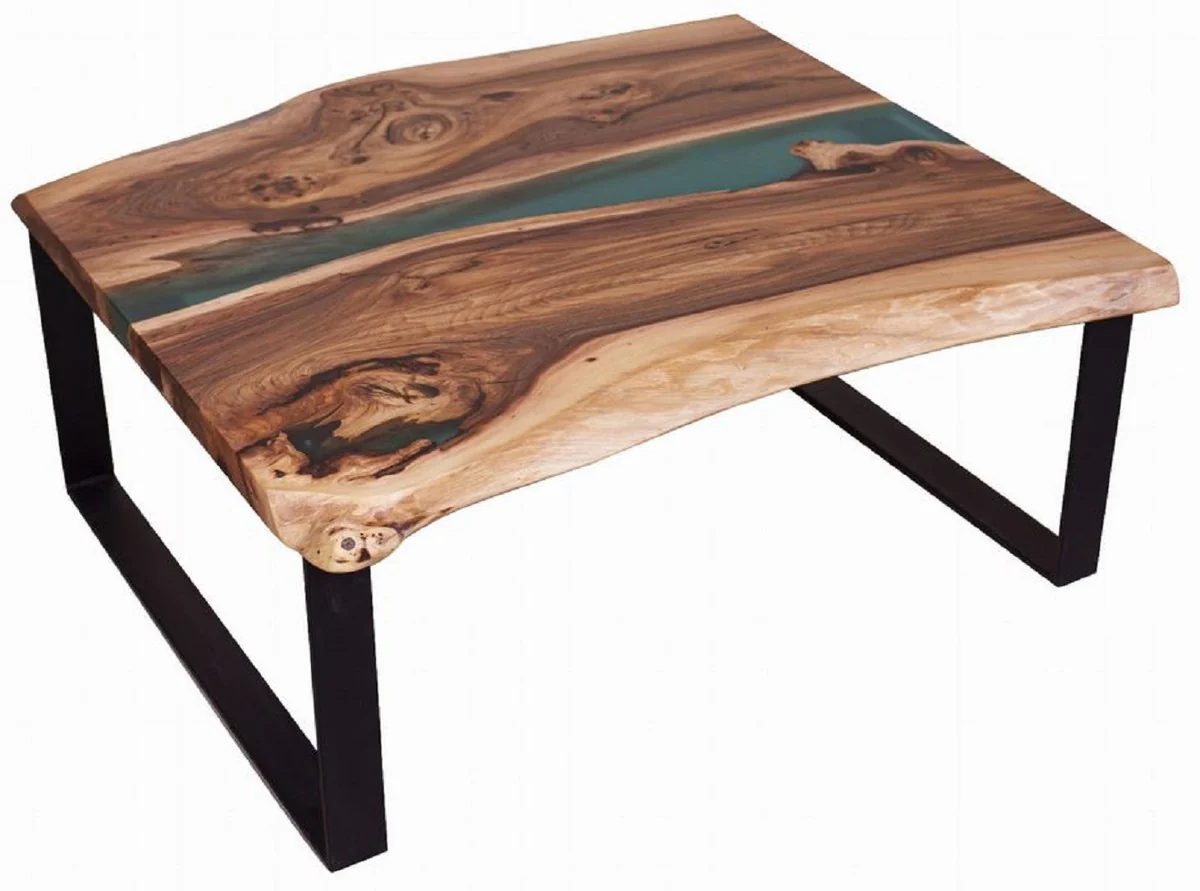 Luxury coffee table brown / natural / green / black 95 cm