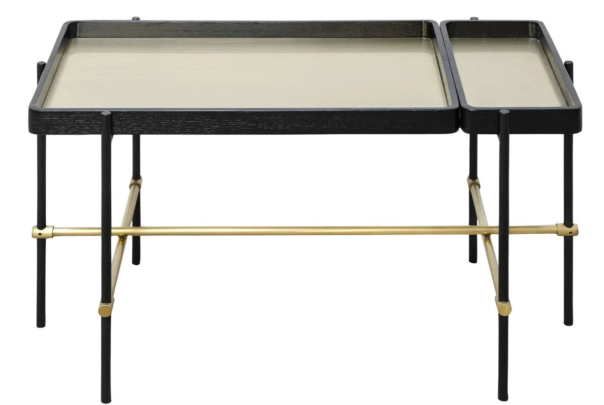 Luxury hotel coffee table black / gold 80 x 40 x H. 45 cm - Hotel Furniture