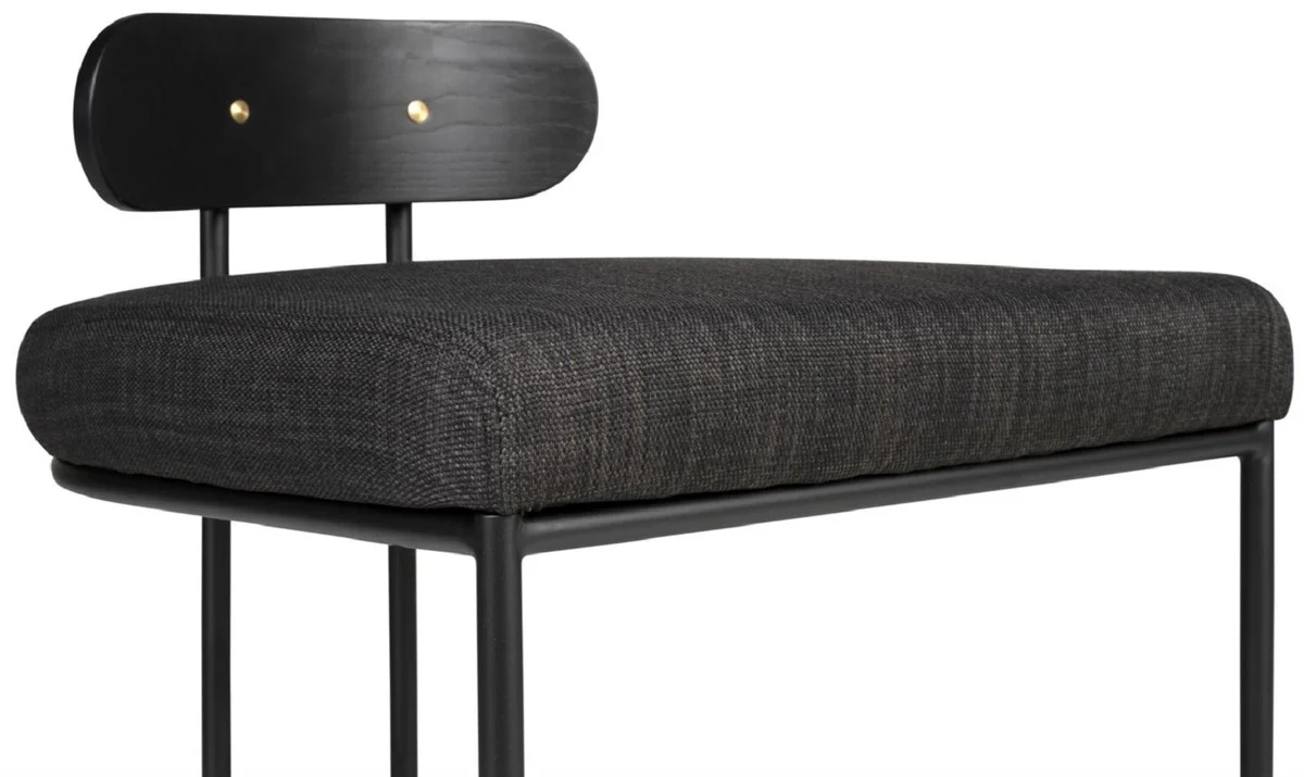 Designer dining room chair black 46 x 46 x H. 64.5 cm - Modern kitchen chair with powder-coated steel - Luxury dining room furniture