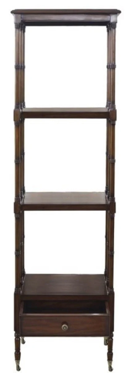 Luxury shelf cabinet with drawer dark brown 44 x 36 x H. 163 cm - luxury quality