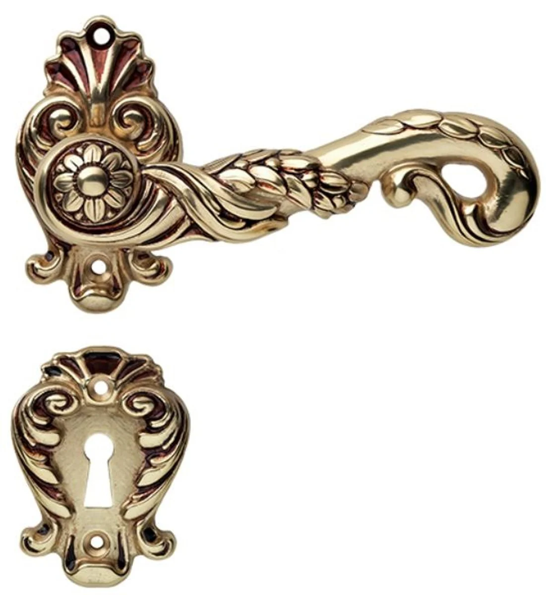 Baroque door handle set French gold 14 x H. 8.2 cm - decorative accessories in the baroque style