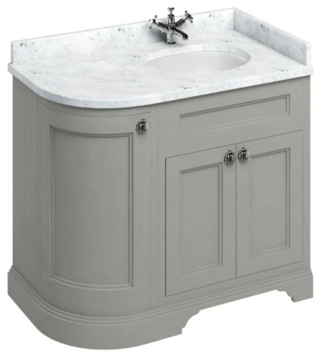 Wash cabinet with marble top and 3 doors - luxury washbasin