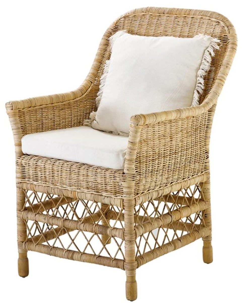 Designer dining chair with armrests natural color - Hotel collection