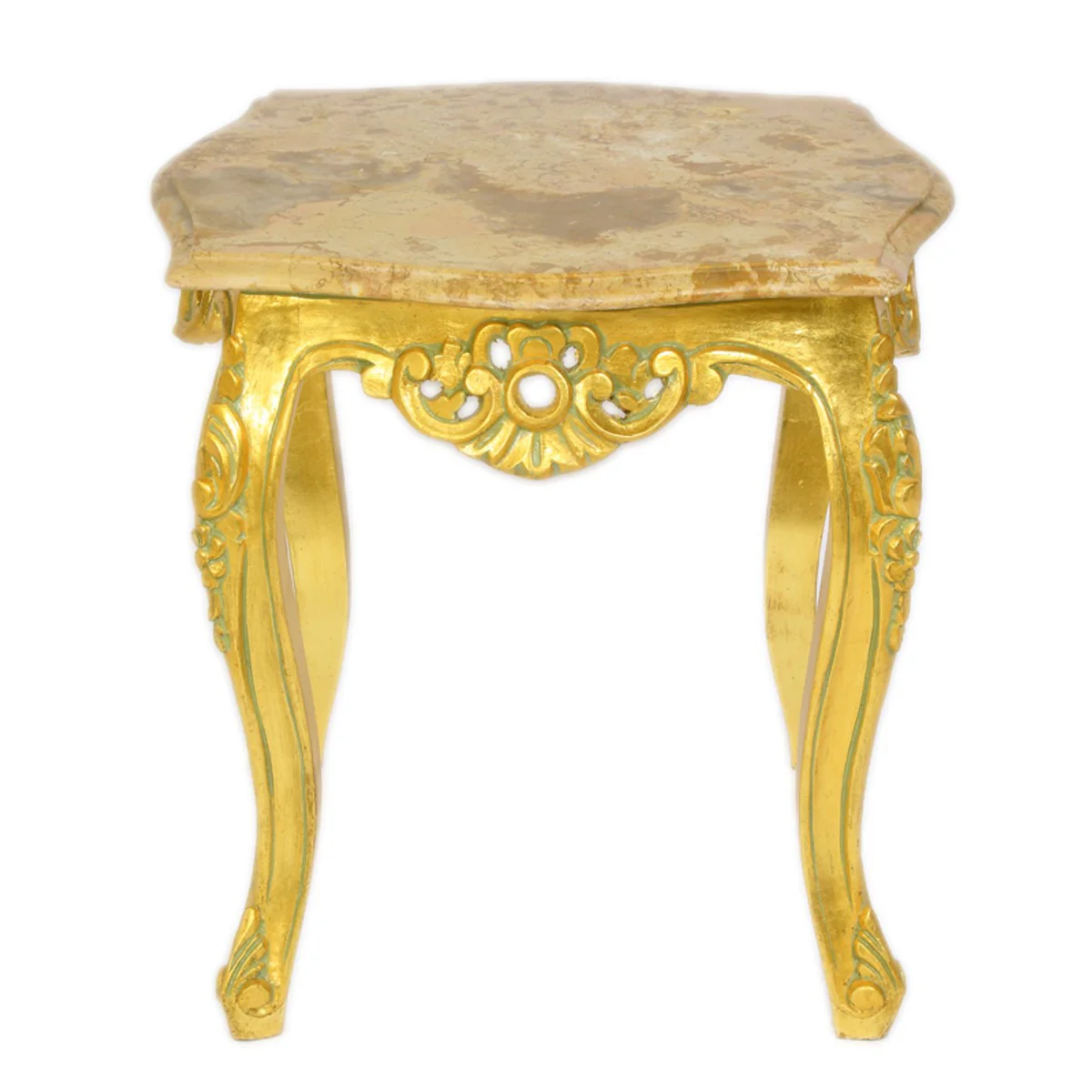 Baroque side table gold with cream marble top 55 x 55 cm x H 55 cm