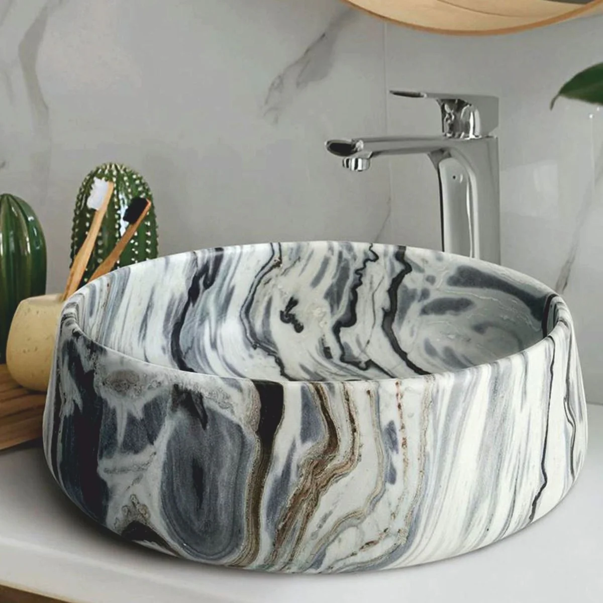 Luxury marble sink bowl colorful Ø 42 cm - bathroom accessories