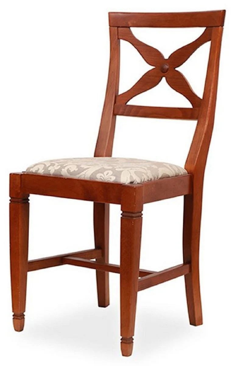 Biedermeier dining chair set of 4 gray / brown