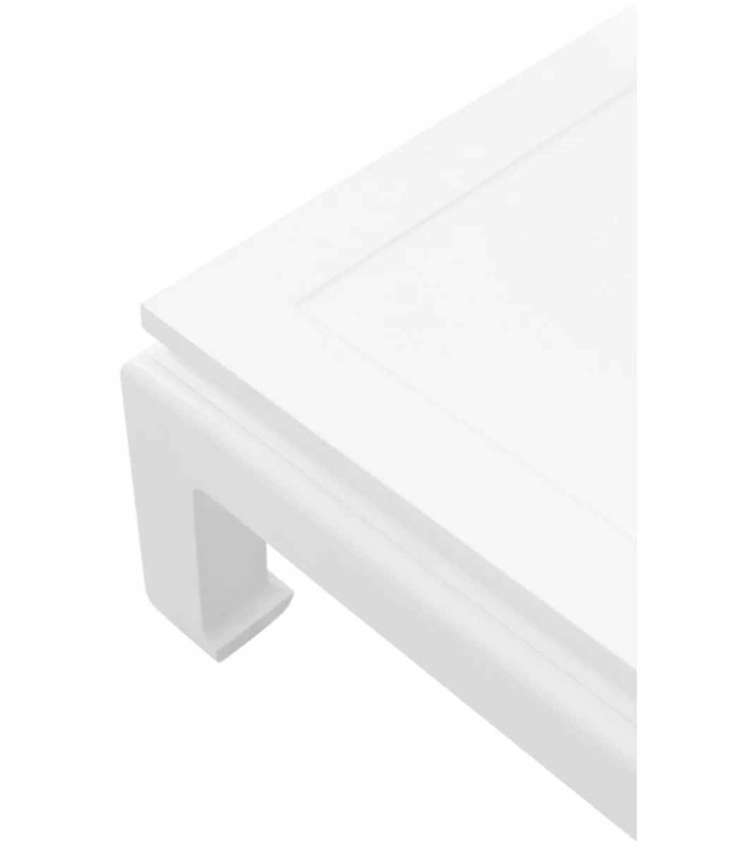 Luxury Art Deco Designer Mahogany Coffee Table White - Living Room Salon Table - Luxury Collection