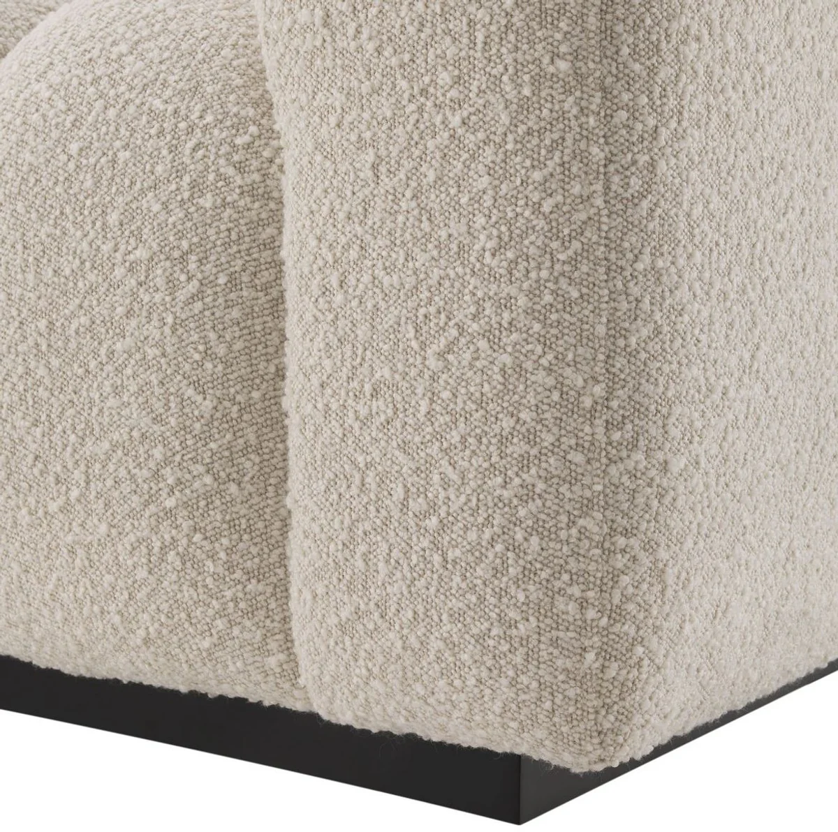 Luxury sofa cream / black 234 x 96 x H. 76.5 cm - slightly curved living room sofa - hotel sofa - luxury quality