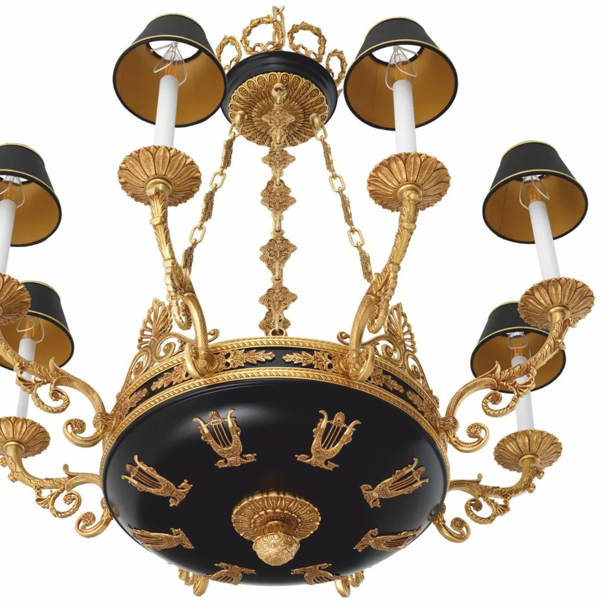 Luxury baroque chandelier antique gold / black Ø 97 x H. 99 cm - luxury quality