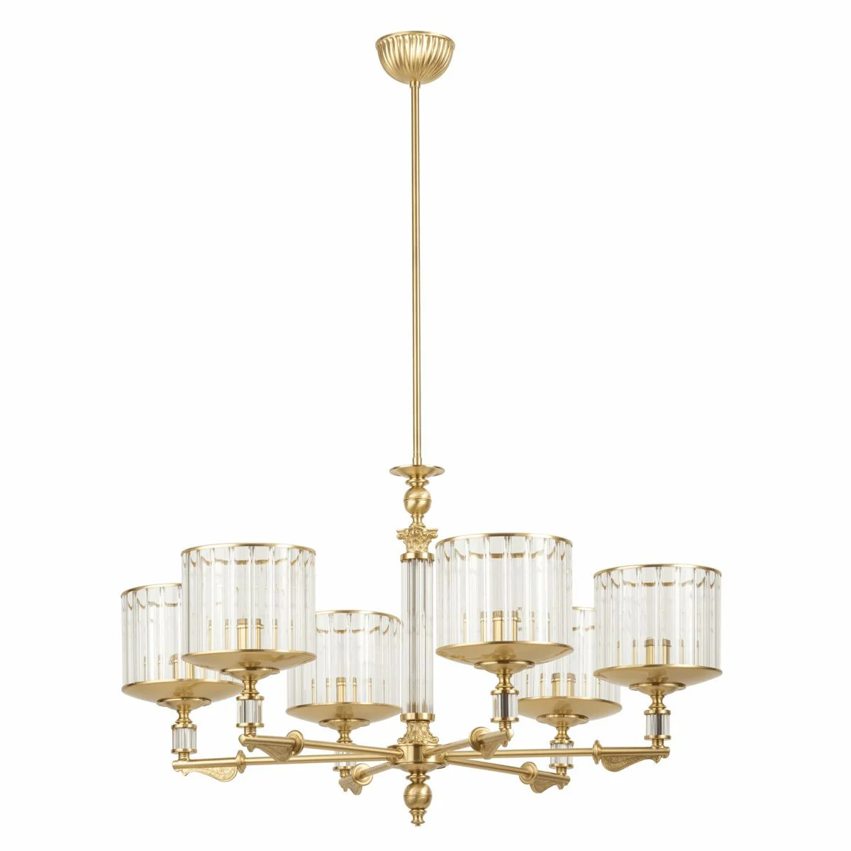 Luxury baroque chandelier matt gold Ø 76 x H. 70 cm