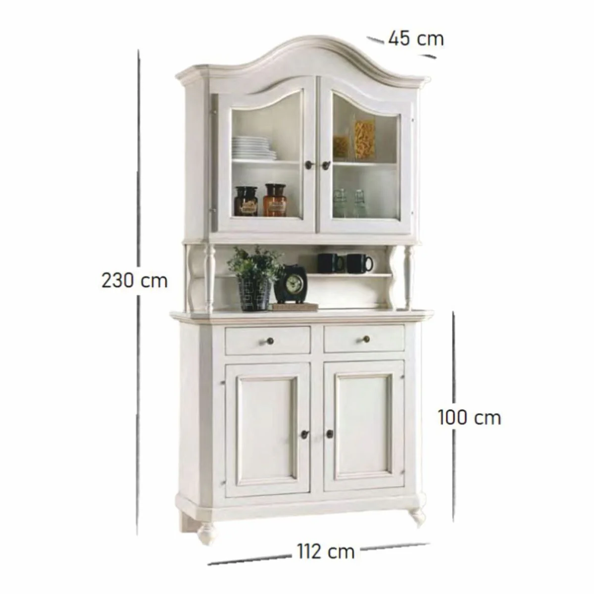 Country house style dining room cabinet white H. 230 cm - Dining room furniture