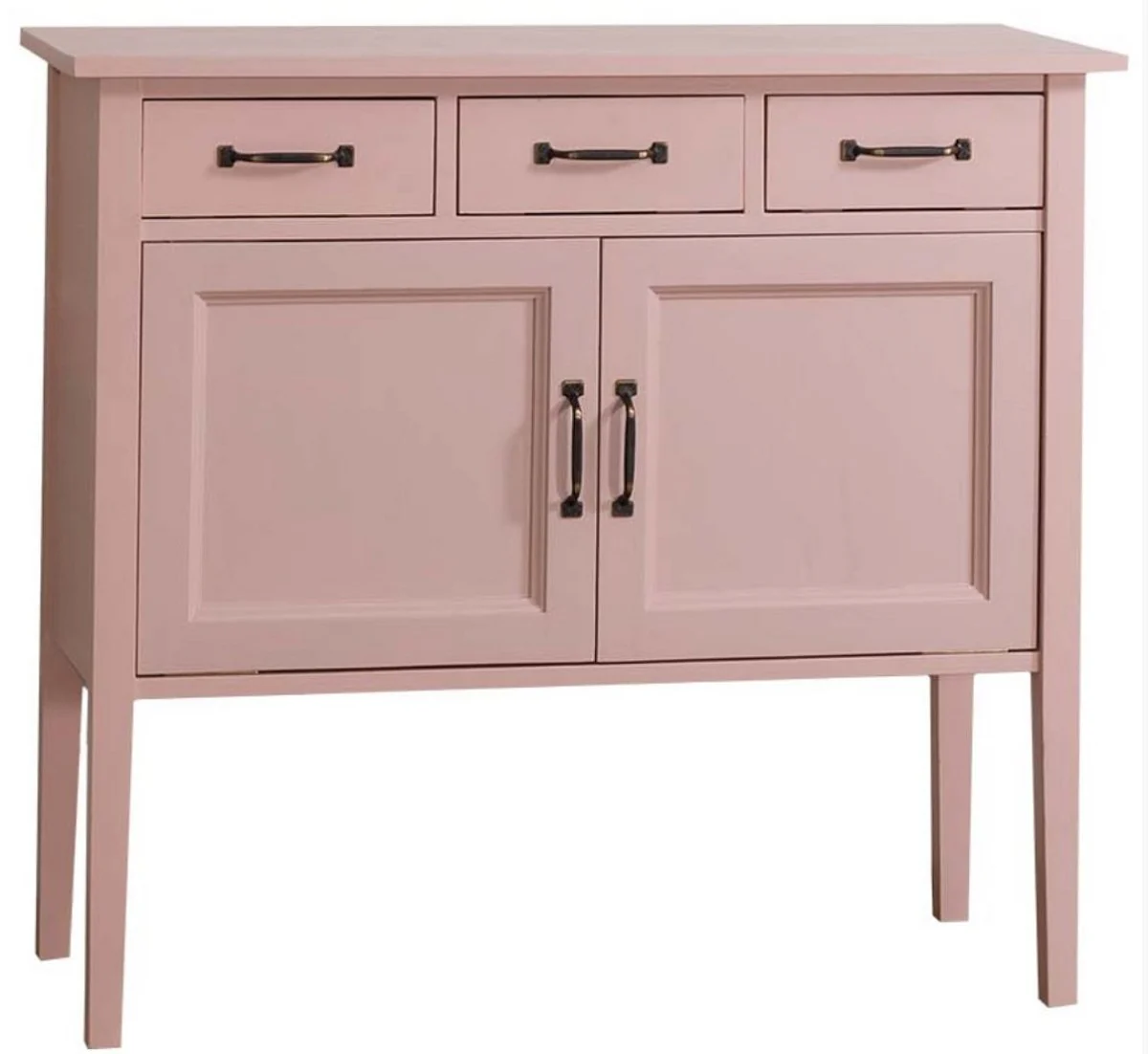 Country house style chest of drawers with 3 drawers and 2 doors pink 100 x 41 x H. 90 cm - country house style furniture