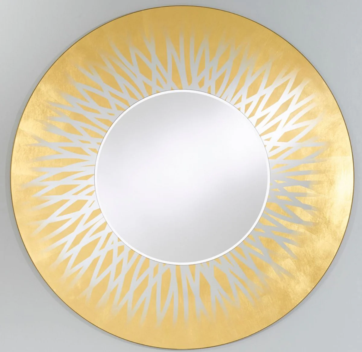 Designer living room mirror / wall mirror gold Ø 105 cm - luxury collection