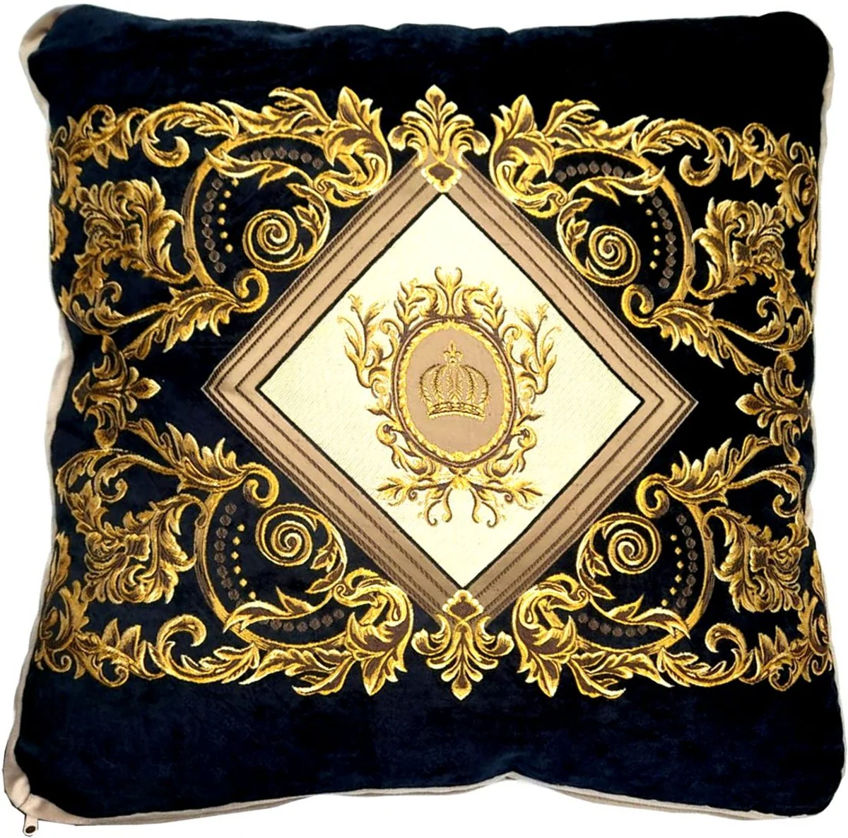 Harald Glööckler luxury decorative cushion Pompöös by black / cream / brown / gold - designer decorative cushions - Glööckler cushions - Harald Glööckler designer decorative accessories - luxury quality