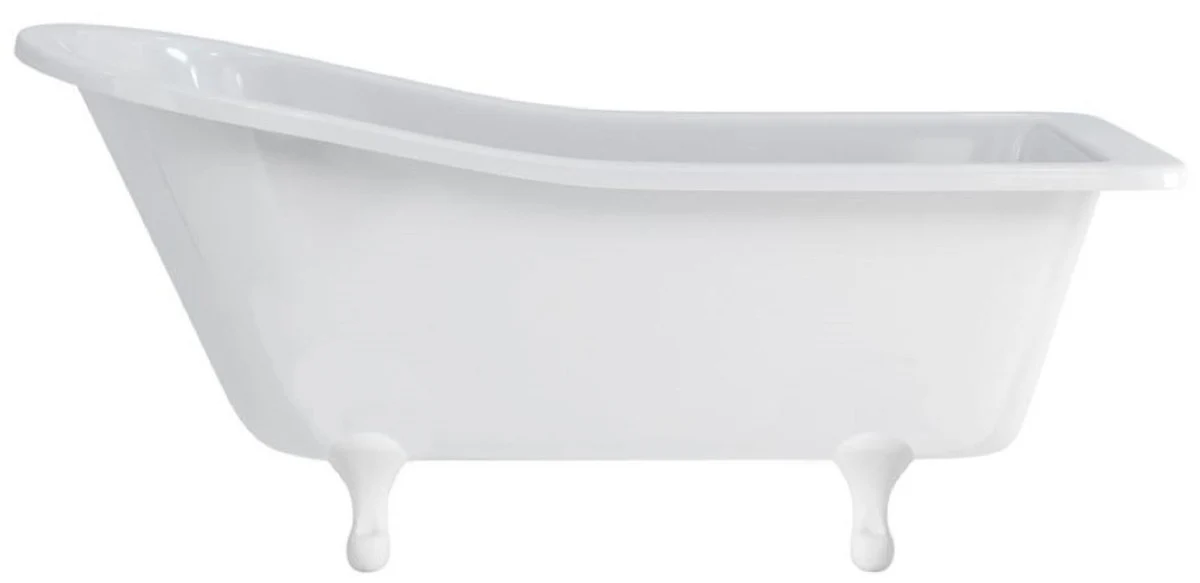 Luxury Art Nouveau bathtub white / white 169 x 73 x H. 77 cm - Freestanding retro acrylic bathtub - Nostalgic retro bathroom furniture