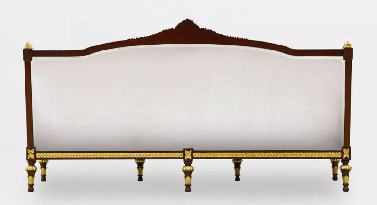 Luxury Baroque Living Room 3 Seater Sofa Gray / Dark Brown / Gold - Handmade Baroque Style Sofa - Luxury Living Room Furniture in Baroque Style - Baroque Furniture - Noble & Magnificent