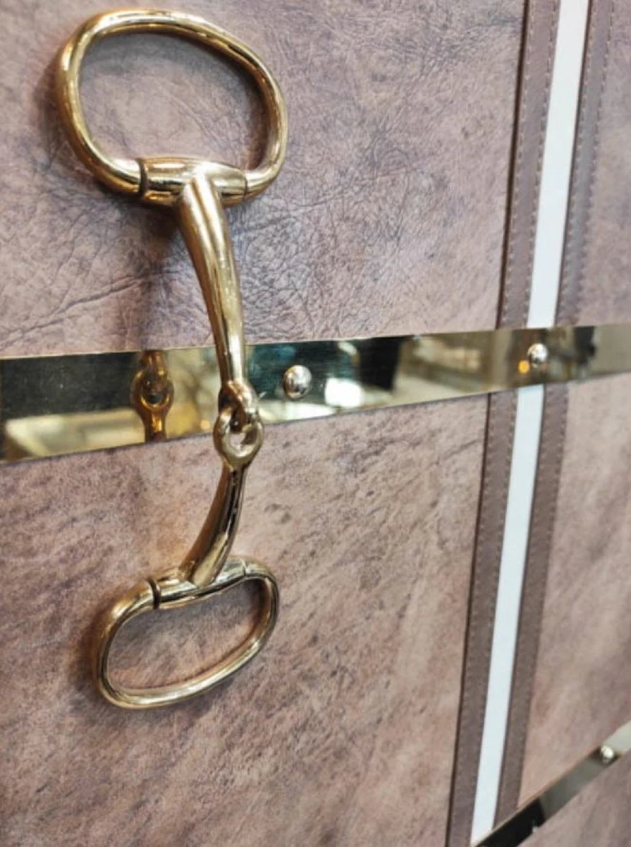 Luxury bar cabinet brown / gold 108 x 48 x H. 180 cm - Elegant wine cabinet with 2 doors - Luxury bar furniture