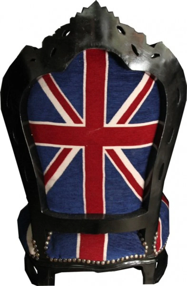 Baroque Dining Room Chair Union Jack / Black - Furniture Antique Style
