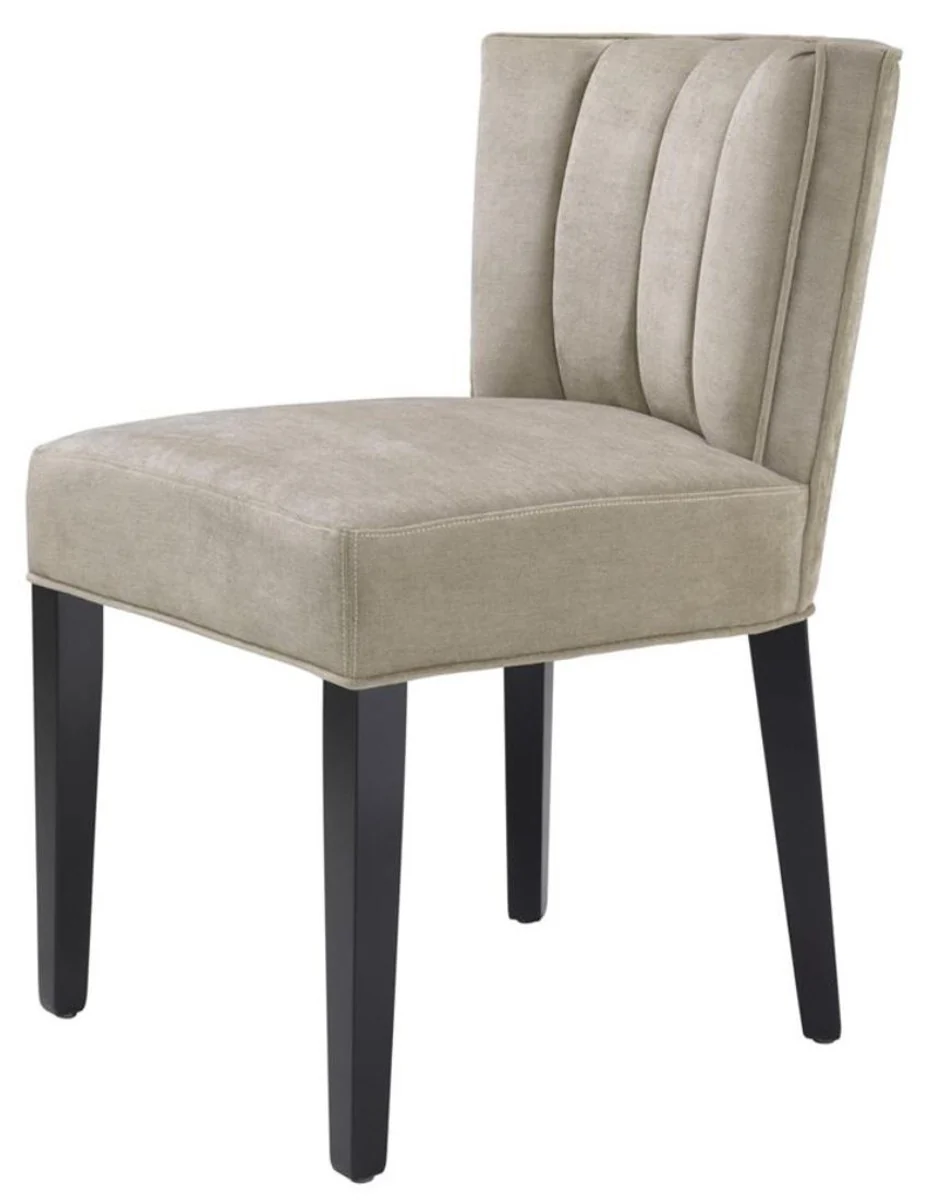 Luxury dining room chair Greige / Black 51 x 62 x H. 82 cm - Luxury dining room furniture