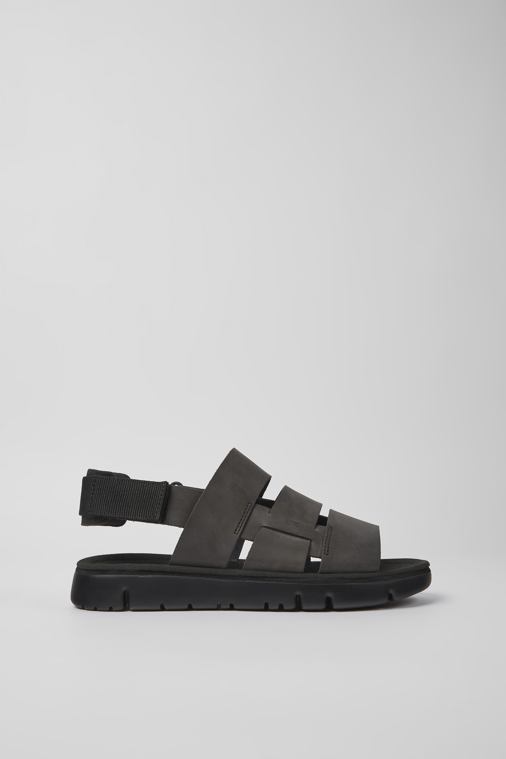 Oruga - Braunes Leder und textile Sandalen für Herren
