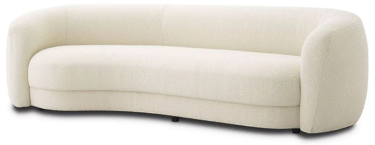 Luxury sofa ivory / black 232 x 95 x H. 70 cm - Curved living room sofa - Living room furniture - Luxury furniture - Living room furnishings - Luxury furnishings - Luxury quality