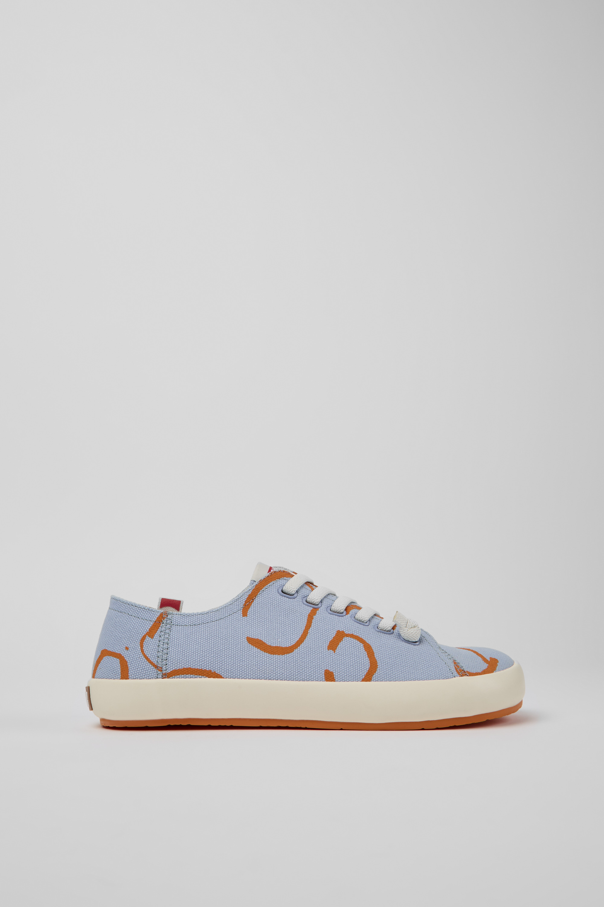 Peu Rambla - Blau und orange bedruckte Sneaker für Herren