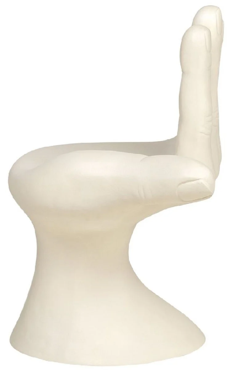 Luxury designer chair hand cream white 60 x 50 x H. 89 cm - Fiberglass chair - Luxury furniture - Designer furniture - Fiberglass furniture