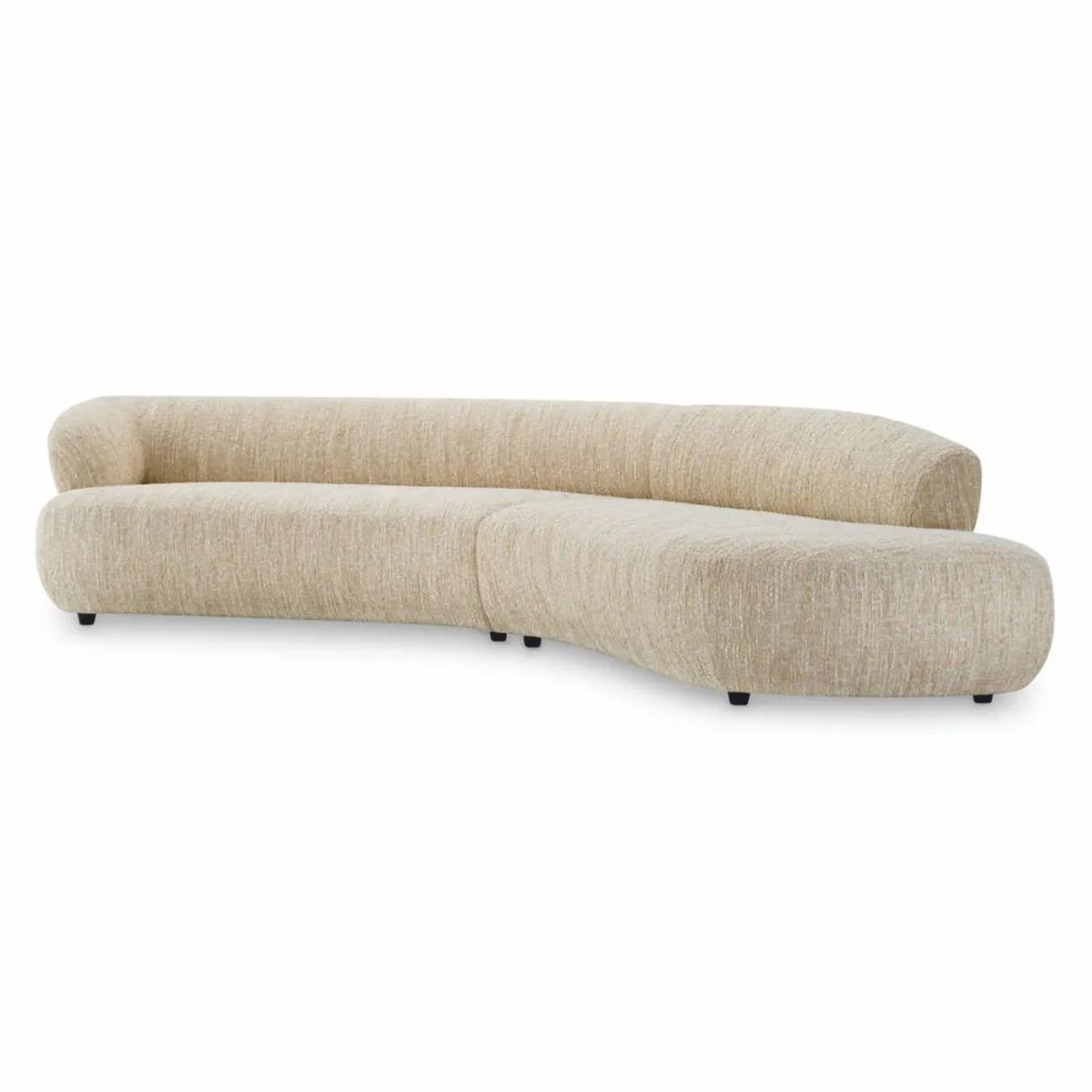 Luxury Sofa Cream / Black 360 cm - Curved Living Room & Hotel Sofa