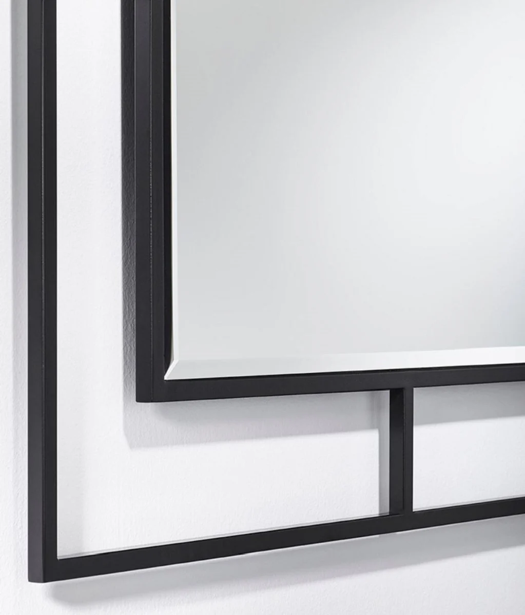Luxury wall mirror black 90 x 2 x H. 90 cm - living room mirror - bedroom mirror - cloakroom mirror - luxury furniture