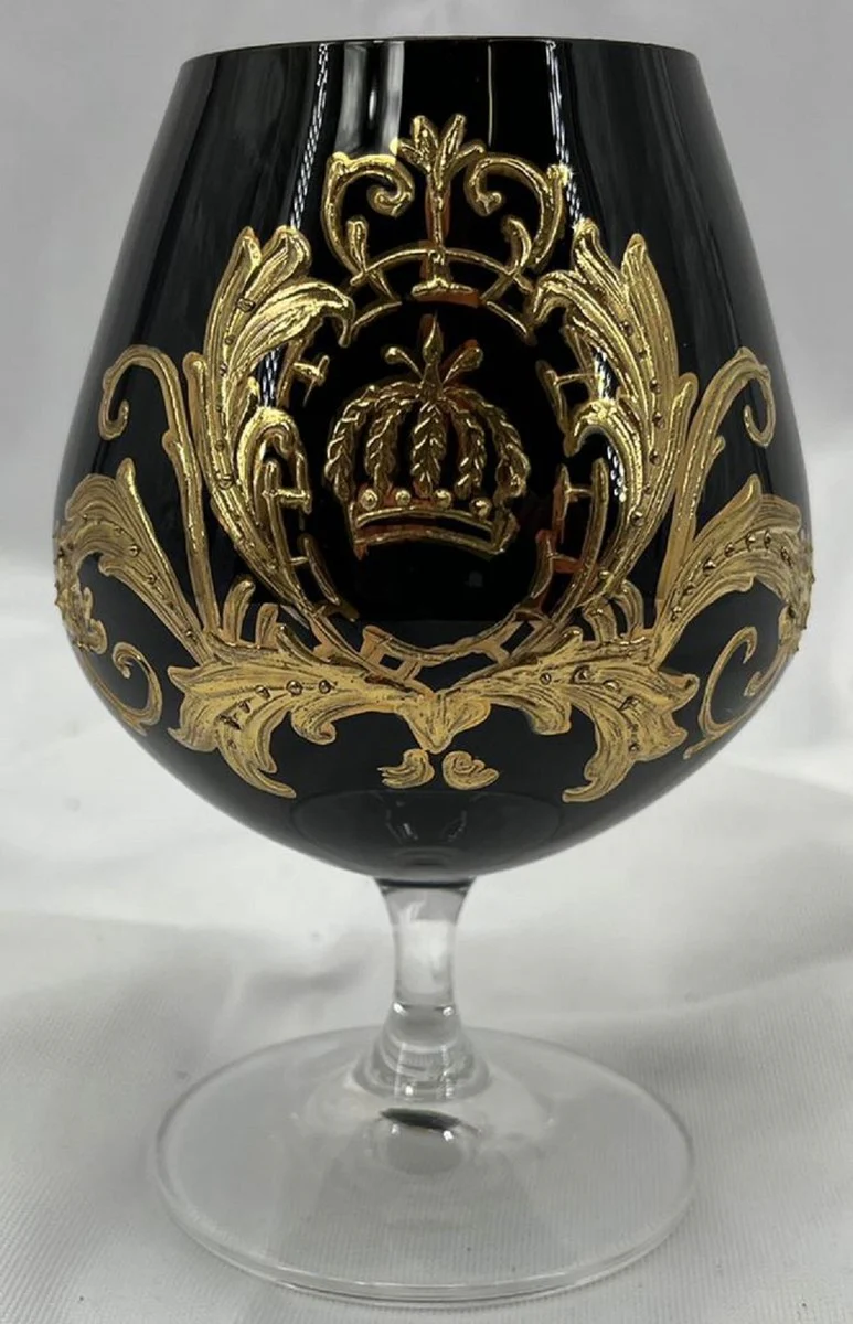 Pompöös by luxury cognac glass with 24 carat gold plating black / gold Ø 9 x H. 14.5 cm - Pompöös brandy glass designed by Harald Glööckler