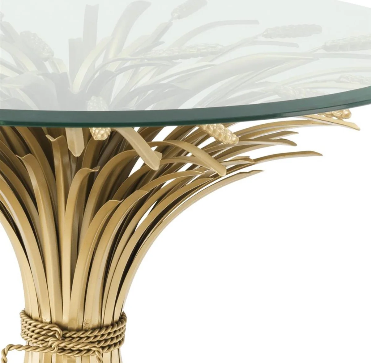 Luxury side table antique gold Ø 90 x H. 70 cm - round designer side table with slanted table top