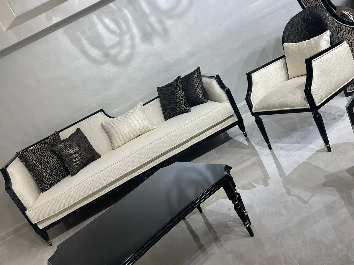 Luxury Art Deco Sofa Natural Colors / Black / Gold - Living Room Sofa - Living Room Furniture - Art Deco Furniture - Luxury Furniture - Art Deco Furnishings - Luxury Furnishings