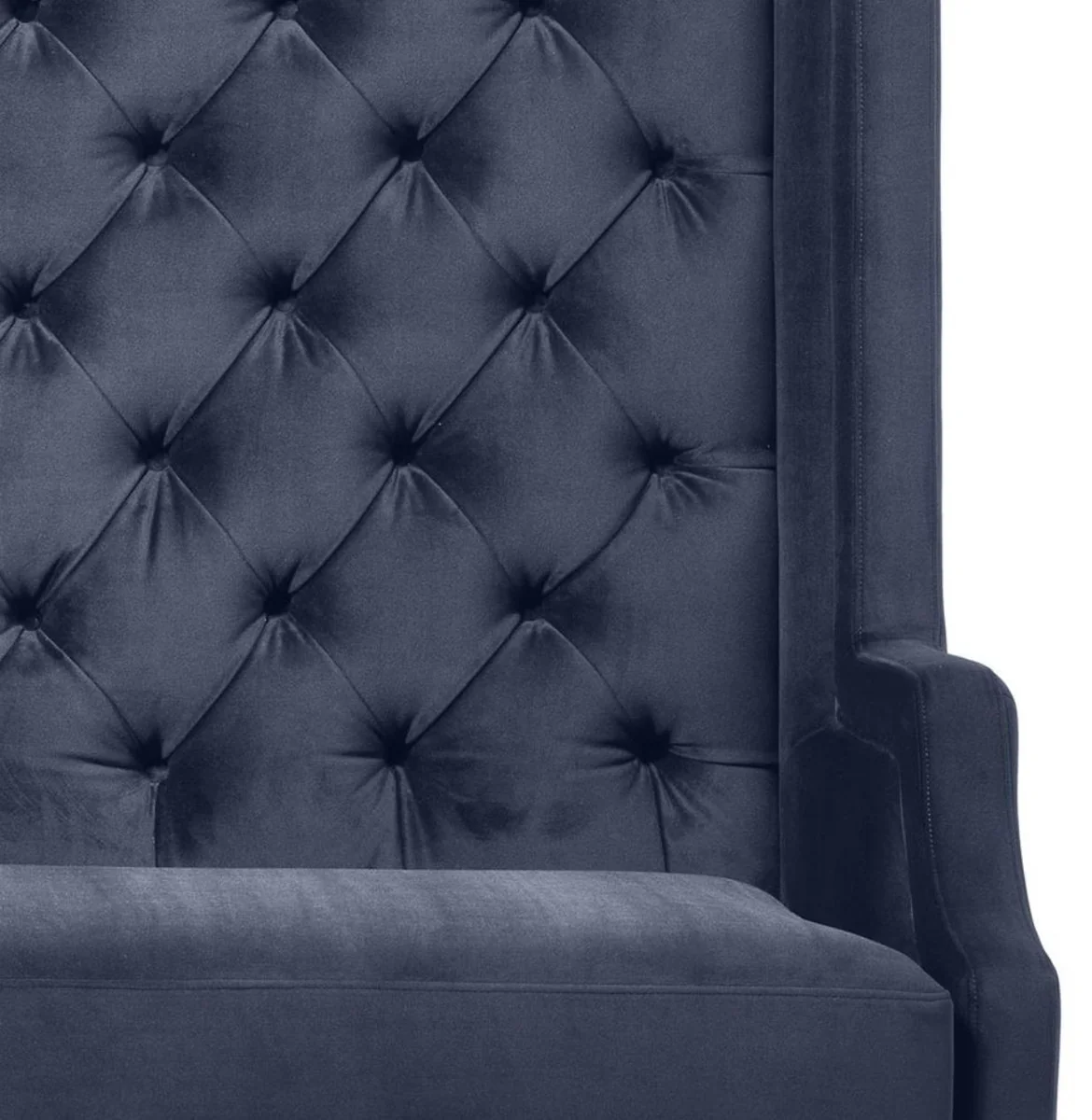 Luxury high-back sofa midnight blue / black 160 x 68 x H. 160 cm - Luxury Chesterfield velvet sofa