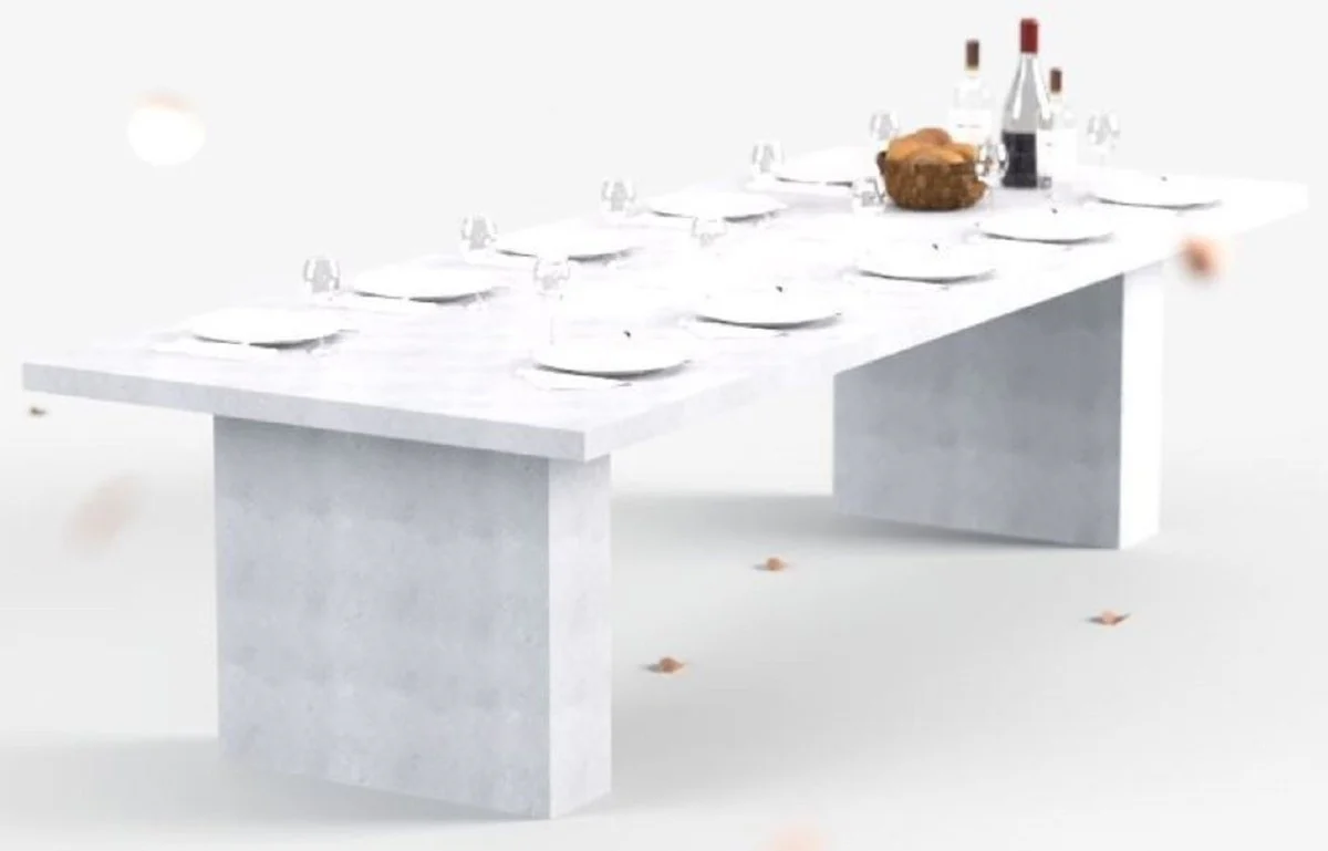 Luxury dining table with bioethanol fireplace 300 x 115 x H. 75 cm - Various colors - Dining room table - Garden table - Dining room furniture - Garden furniture - Luxury furniture - Luxury furnishings