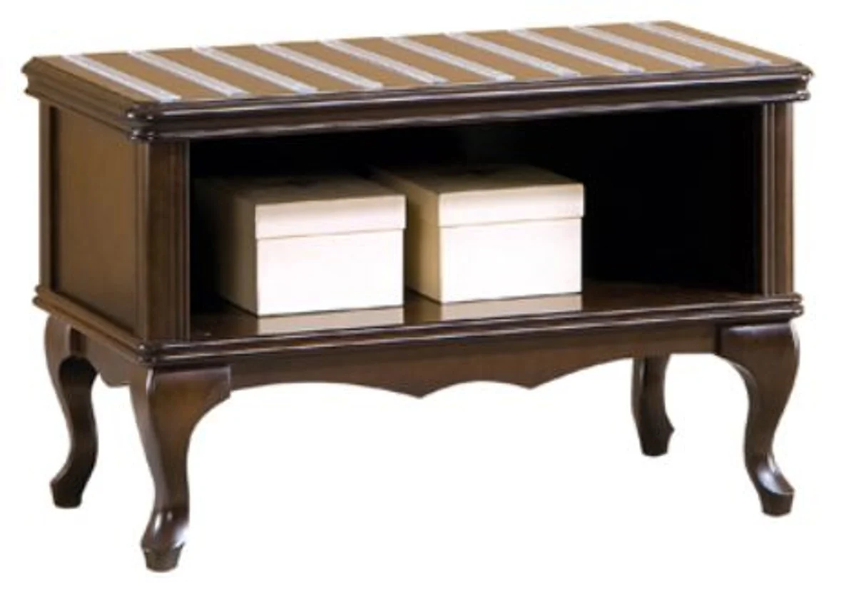 Luxury Art Nouveau shoe cabinet dark brown 80 x 42.5 x H. 48 cm - Small solid wood hallway cabinet - Baroque & Art Nouveau wardrobe furniture