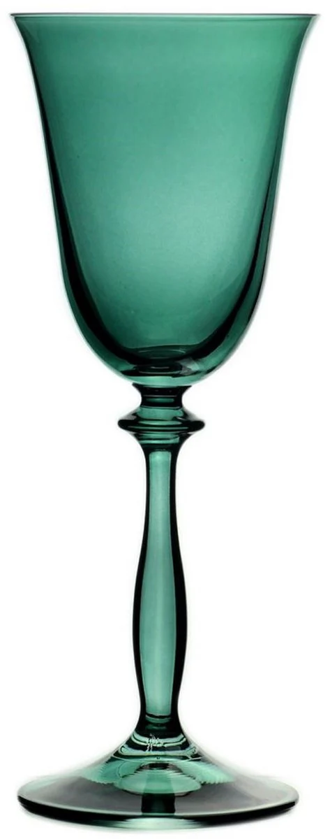 Luxury Baroque white wine glass set of 6 green Ø 8.5 x H. 21 cm - Handmade wine glasses - Hotel & Restaurant Accessories - Luxury quality