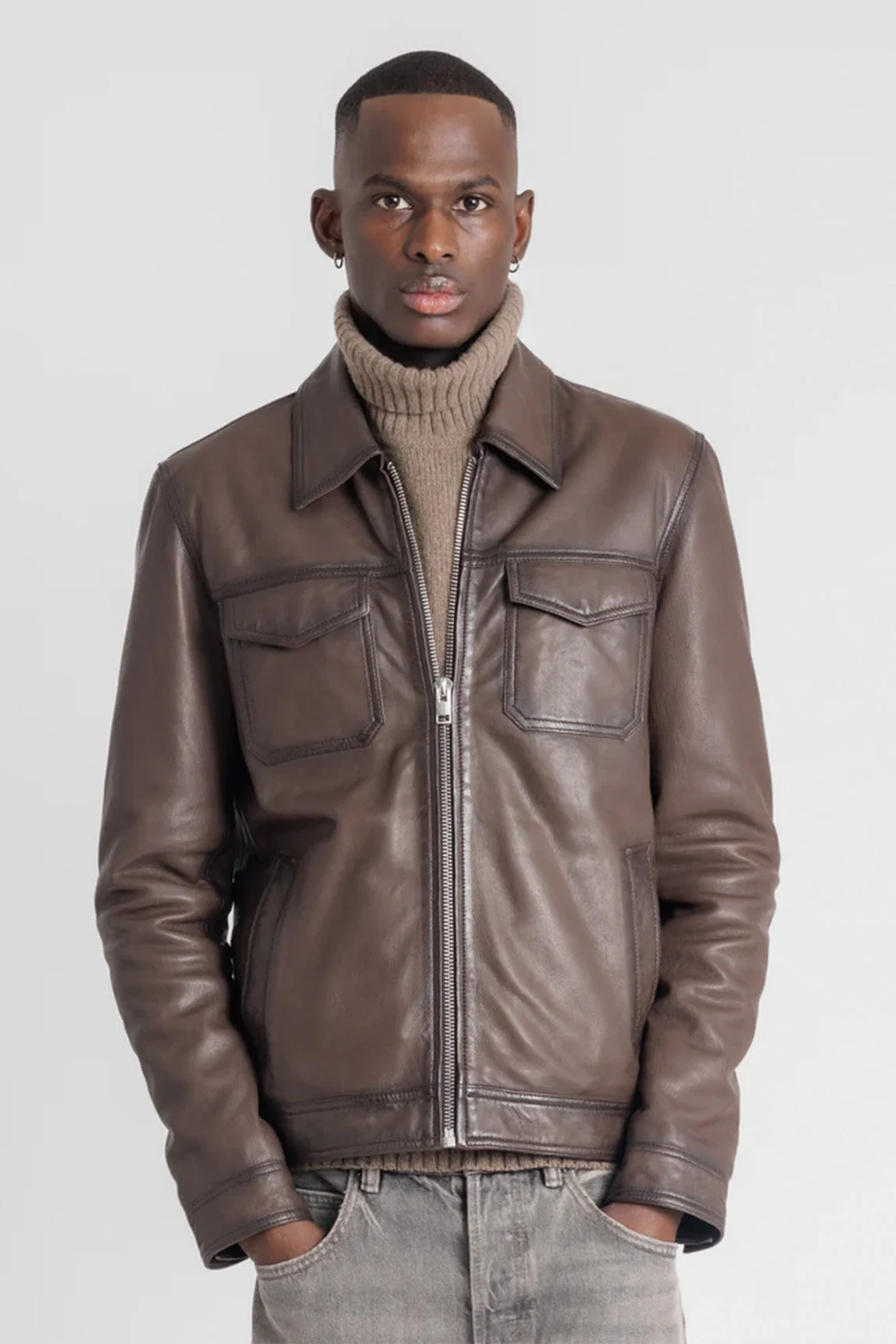 Rivera-Spanien Serge Pariente Mocca Jacke